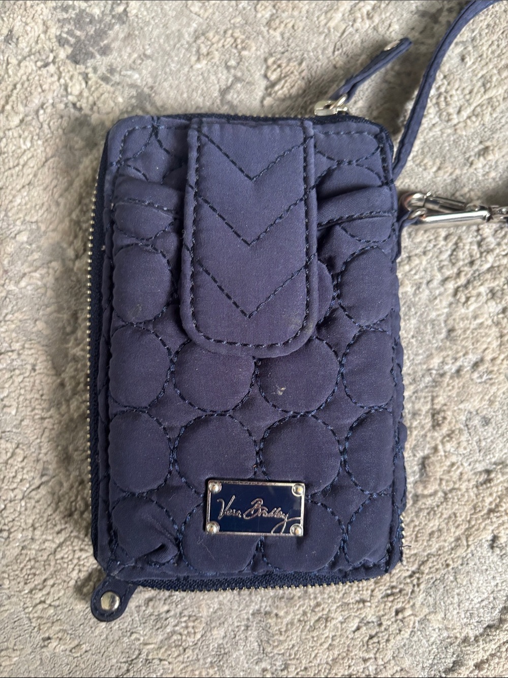Vera Bradley Quilted Navy Wristlet Phone Pouch